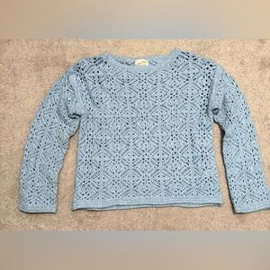 Universal Thread Light Blue Crochet Sweater